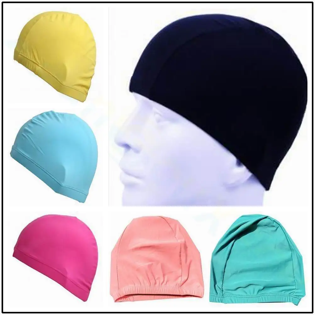 Bambini bambini tessuto elastico cuffia da nuoto piscina Sport acquatici proteggere orecchie cappello nuoto cappelli da bagno berretti ragazzi ragazze colore puro