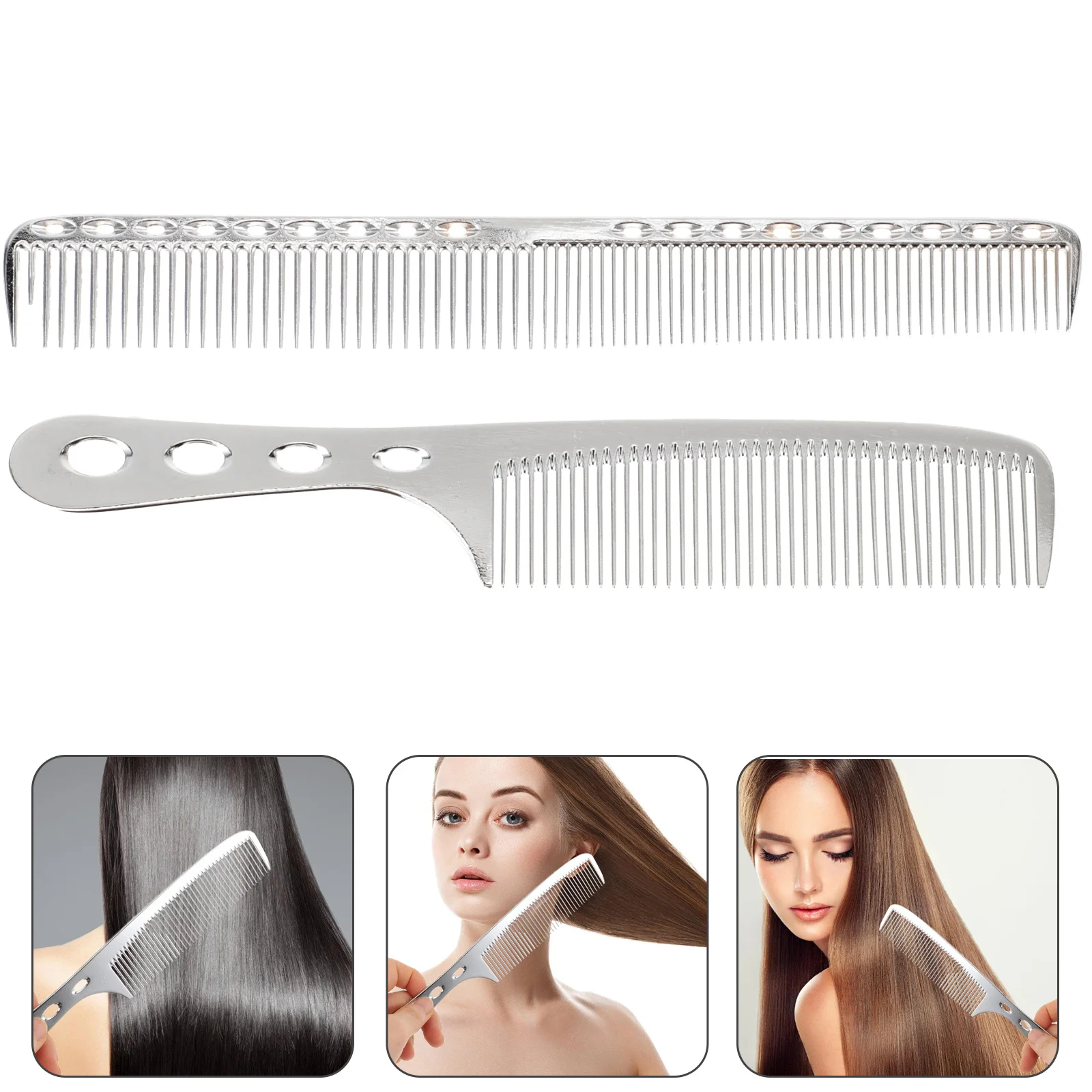 

Парикмахерская Антистатическая Расческа для парикмахерских ультратонкая расческа для волос из нержавеющей стали расческа для стрижки волос для женщин и мужчин