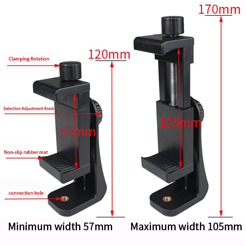 Description Picture 5 of itemTripod Phone Mount Holder Head Standard Screw Adapter Rotatable Digtal Camera Bracket,Compatible for Most Cellphones iPhone