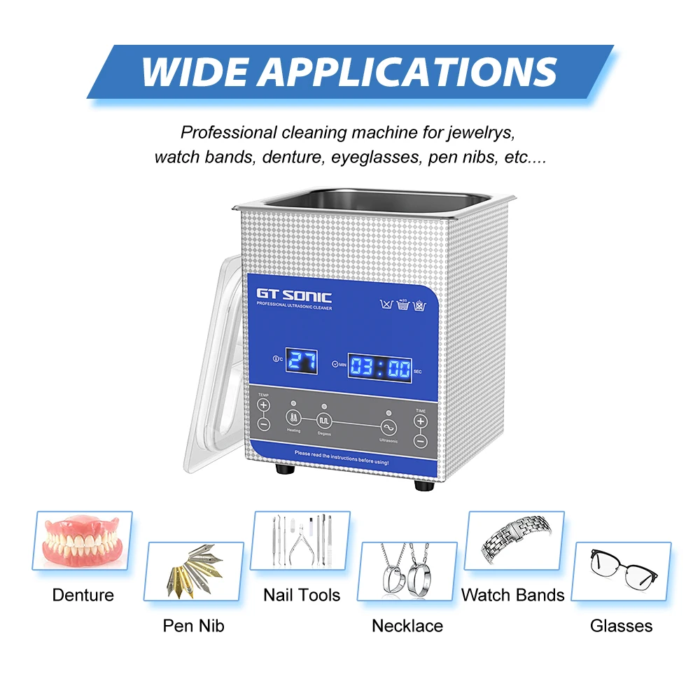 GTSONIC Ultrasonic Cleaner - 2L to 27L Digital Ultrasound Bath with Big Sale Price Description Image.This Product Can Be Found With The Tag Names Digital ultrasonic cleaner 6l, Ultrasonic cleaning machine 3l, Ultrasonic cleaning machine 6l