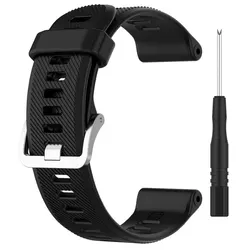 Premium 22mm Silicone Watchband - Durable & Comfortable Replacement Strap - Forerunner 745 (Black)