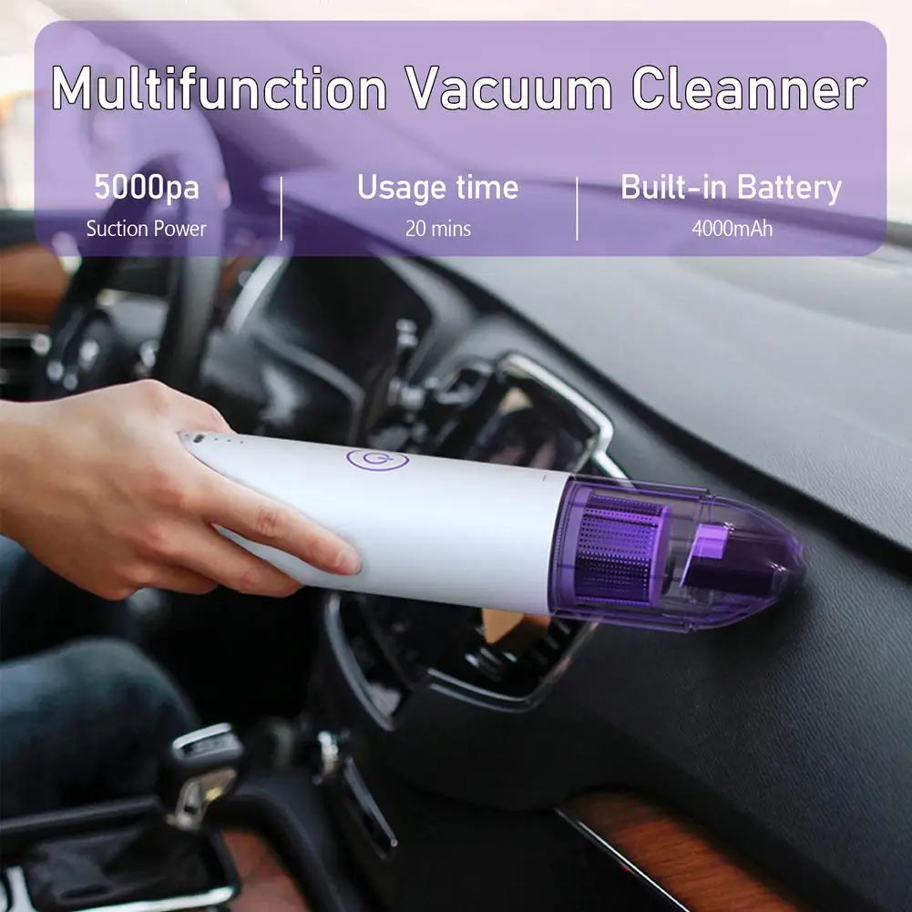 

Mini Car Vacuum Cleaner Powerful Cleaning Machine Car Accessories Home Auto Robot Wireless Cleaner Home Appliance Strong Suction