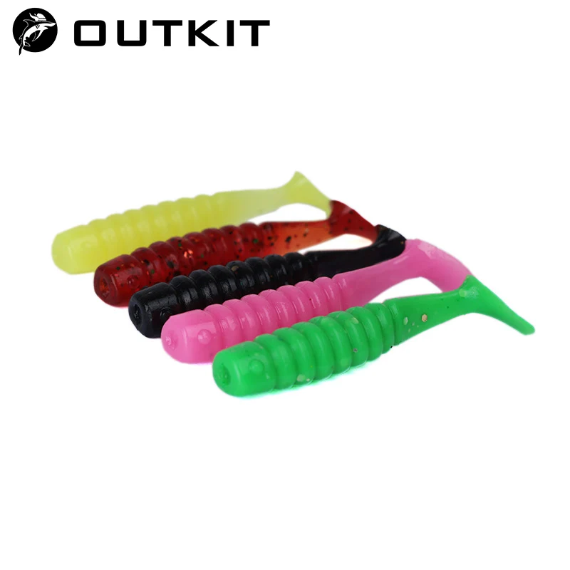 OUTKIT 10 Teile/los Wobbler mini Angeln Weiche Köder Gummi Weiche Köder 4 cm/5 cm Weichen Wurm Künstliche köder Bass Silikon Fisch