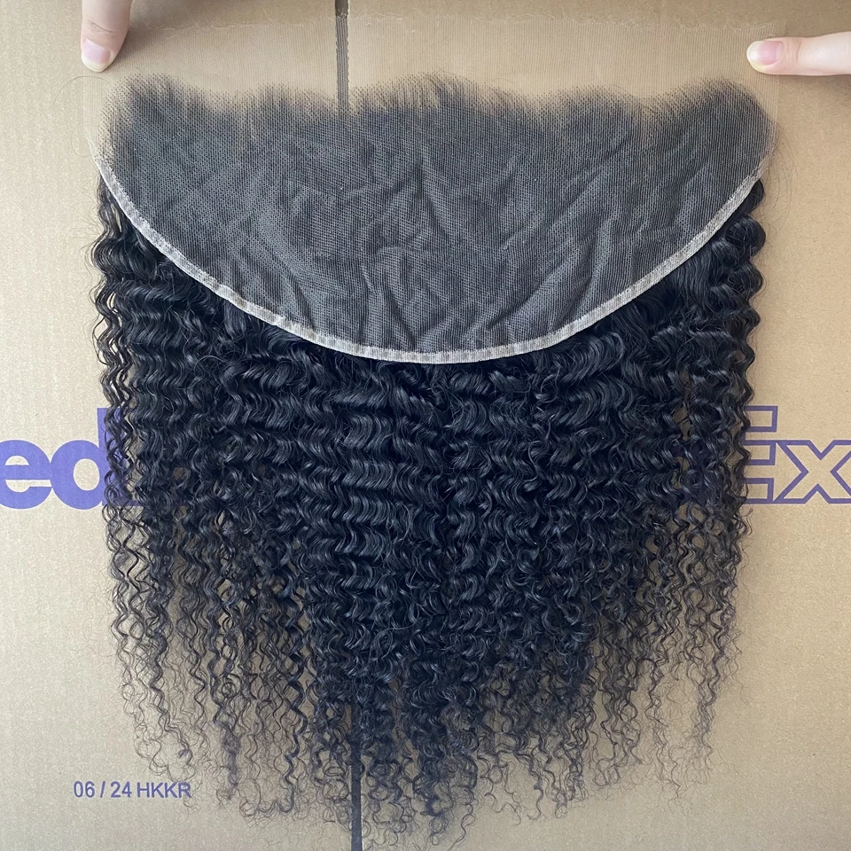 13x4 13x6 Invisible HD Lace Frontal Only All Melt Skins Brazilian Curly Human Hair 5x5 6x6 HD Lace Closure Pre Plucked Free Part