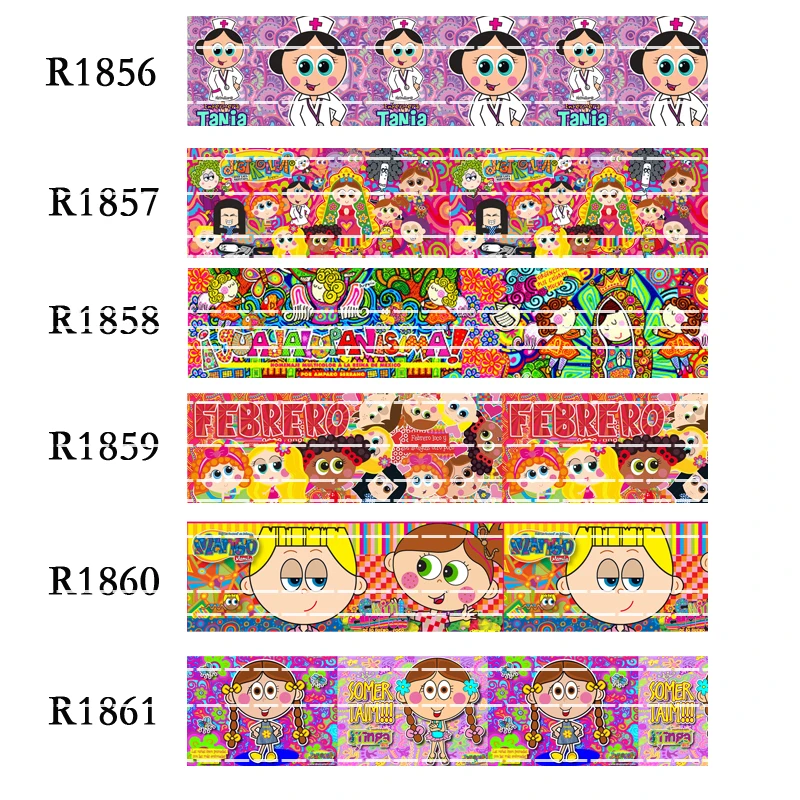 

50 ярдов, мультяшный персонаж, 7/8 дюймов, 1 дюйм, 1,5 дюйма, 2 дюйма, 3 дюйма, печатная Милая принцесса, корсажная лента R1861