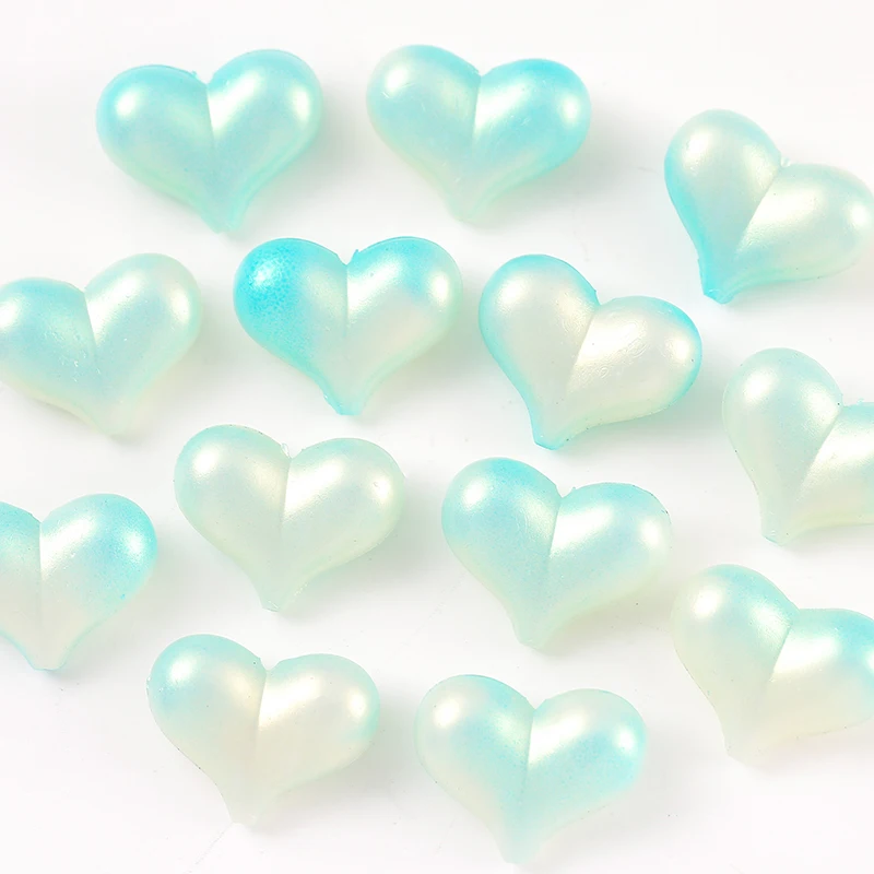 30pcs 18x22mm Gradient Colors resin Beads Love Heart Shape Beads For Jewelry Making Diy Bracelet Necklace Phone Chai
