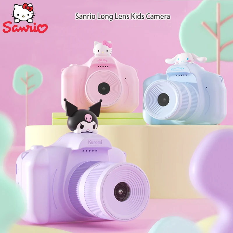 

Hello Kitty Sanrio Kuromi Child Long Shoot Camera Toy Can Take Pictures Video High Pixel Cinnamoroll Digital Camera Girl Gift