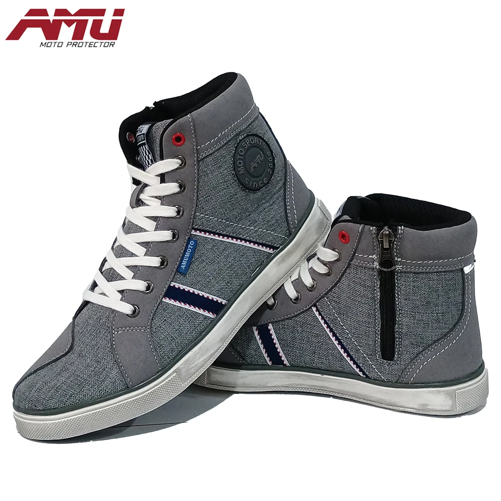 Fashion Casual Motorcycle Riding Shoes Breathable Biker Boots Motorbike Boots Street Racing Men Women Bota