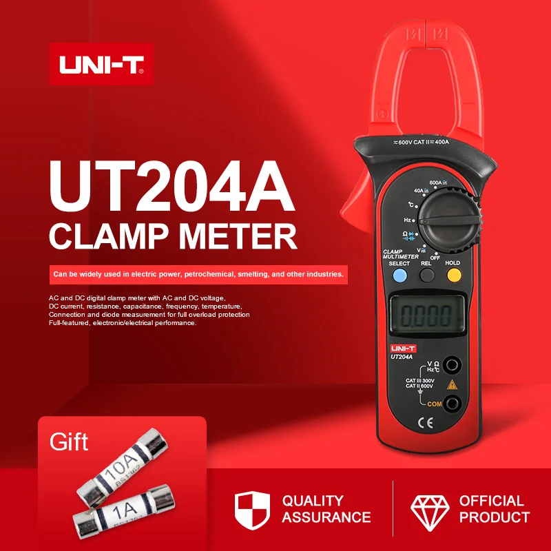 UNIT UT204 Clamp Meter NCV 400600A With Temperature Test Auto UT204