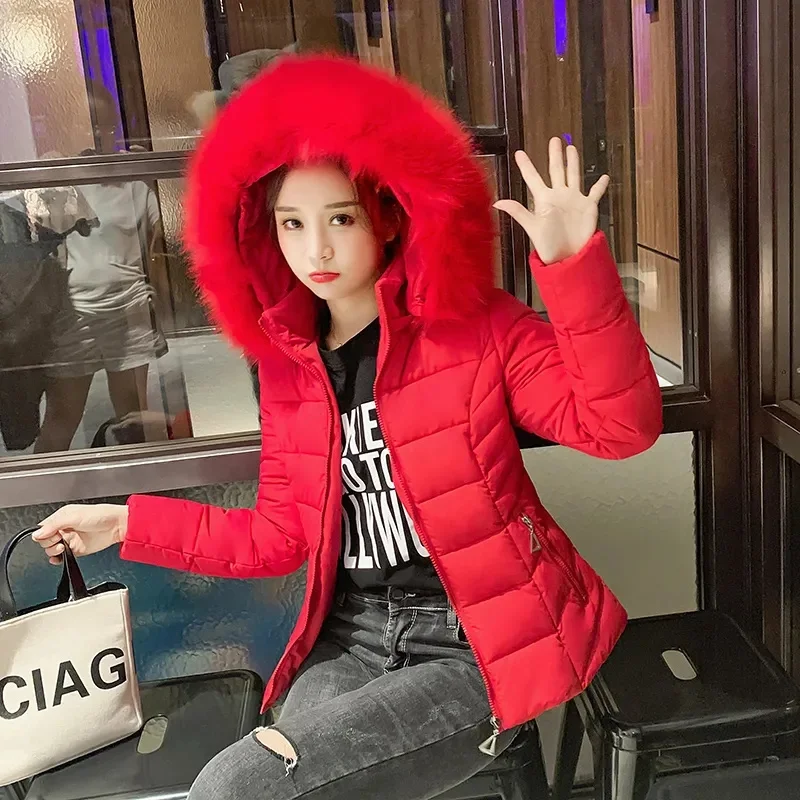2023 New Autumn WinteHooded Parkas for Womenr Fashion Thicken Warm Puffer Jackets Ladies Solid Casual Coats