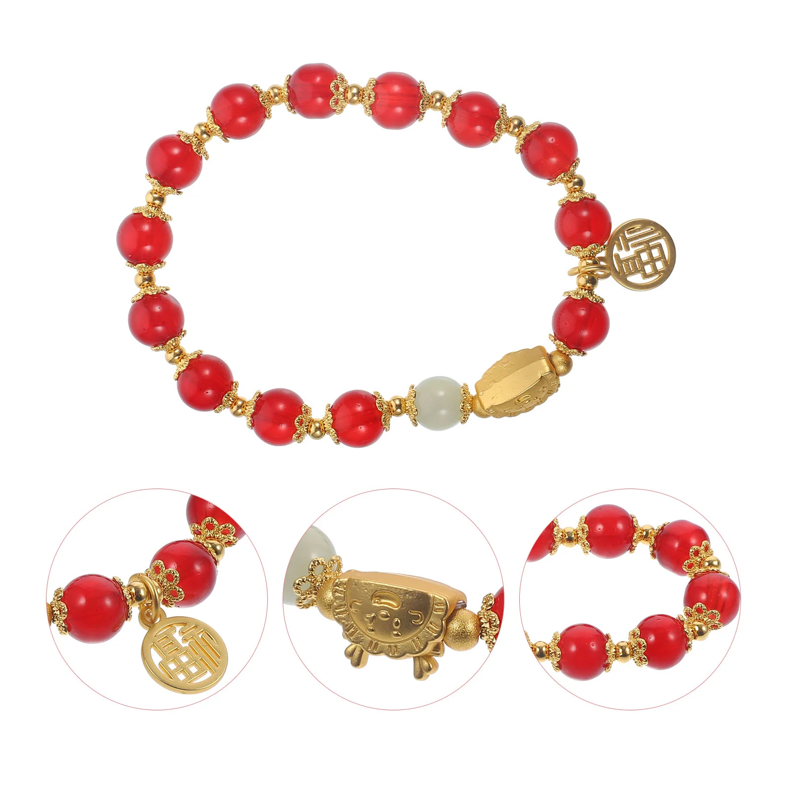 

Year of The Dragon Red String Bracelet Braided Rope Wrist Accessory Friendship Gifts