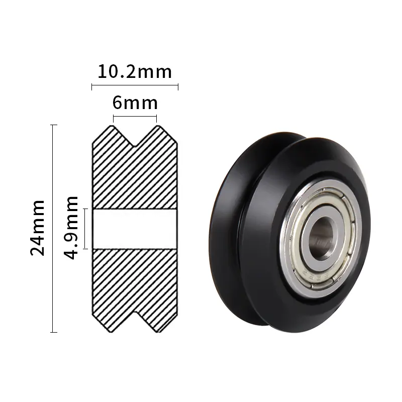 12 PCS POM Pulley V-slot Linear Rail Ball Bearing 3D Printer Parts CNC Clear Polycarbonate V Wheel Plastic Wheel image 9