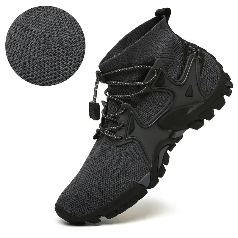 Men's  women's outdoor hiking shoes Men's and women's anti-slip sole lightweight fly-woven breathable beach shoes diving shoes