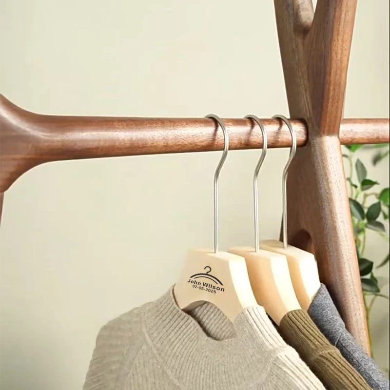 Personalized Wedding/ Bridesmaids Hangers-Wedding Hanger-Engraved Wood Bridesmaid Hanger Wedding Name Dress Hangers