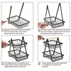 2-Tier Kitchen Organizer Fruit Basket Vegetable Basket Bathroom Cosmetic Removable Stand Storage Shelf Kitchen Storage Rack 6