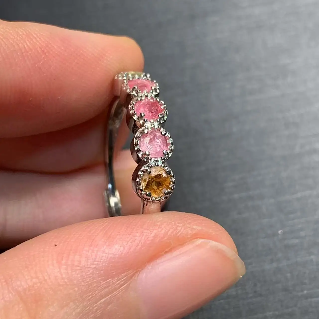 New Arrival Natural Tourmaline Rings Female  Jewelry For Women Gift Copper Cute Stone Flower