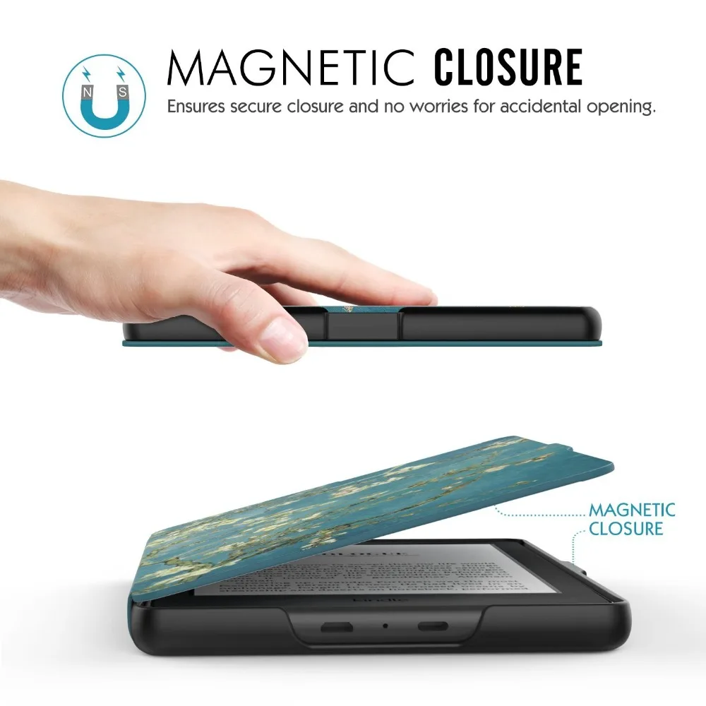 Capa de Couro pu para Kindle 8th Estojo Inteligente Pintado Premium Leve Magnético Protetor Slimshell Sy69jl 2023 - Imagem 4