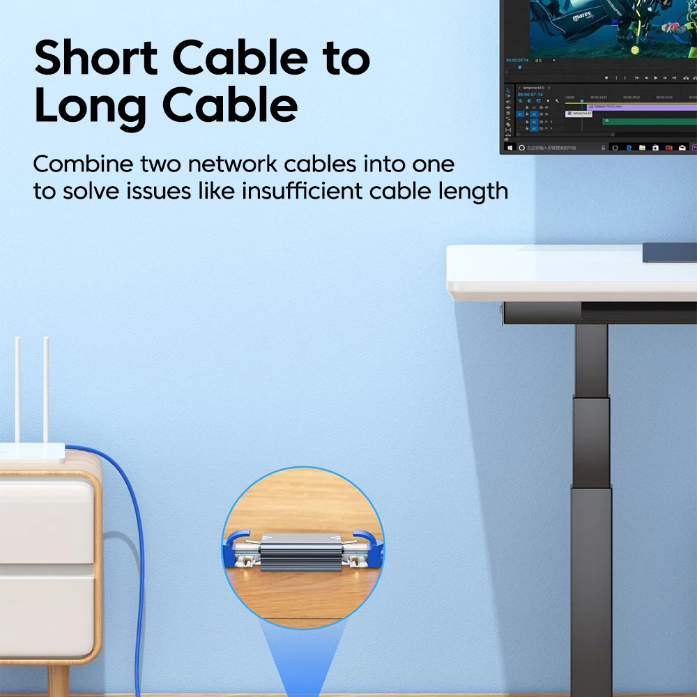 High-Speed RJ45 Gigabit Ethernet Extension Adapter