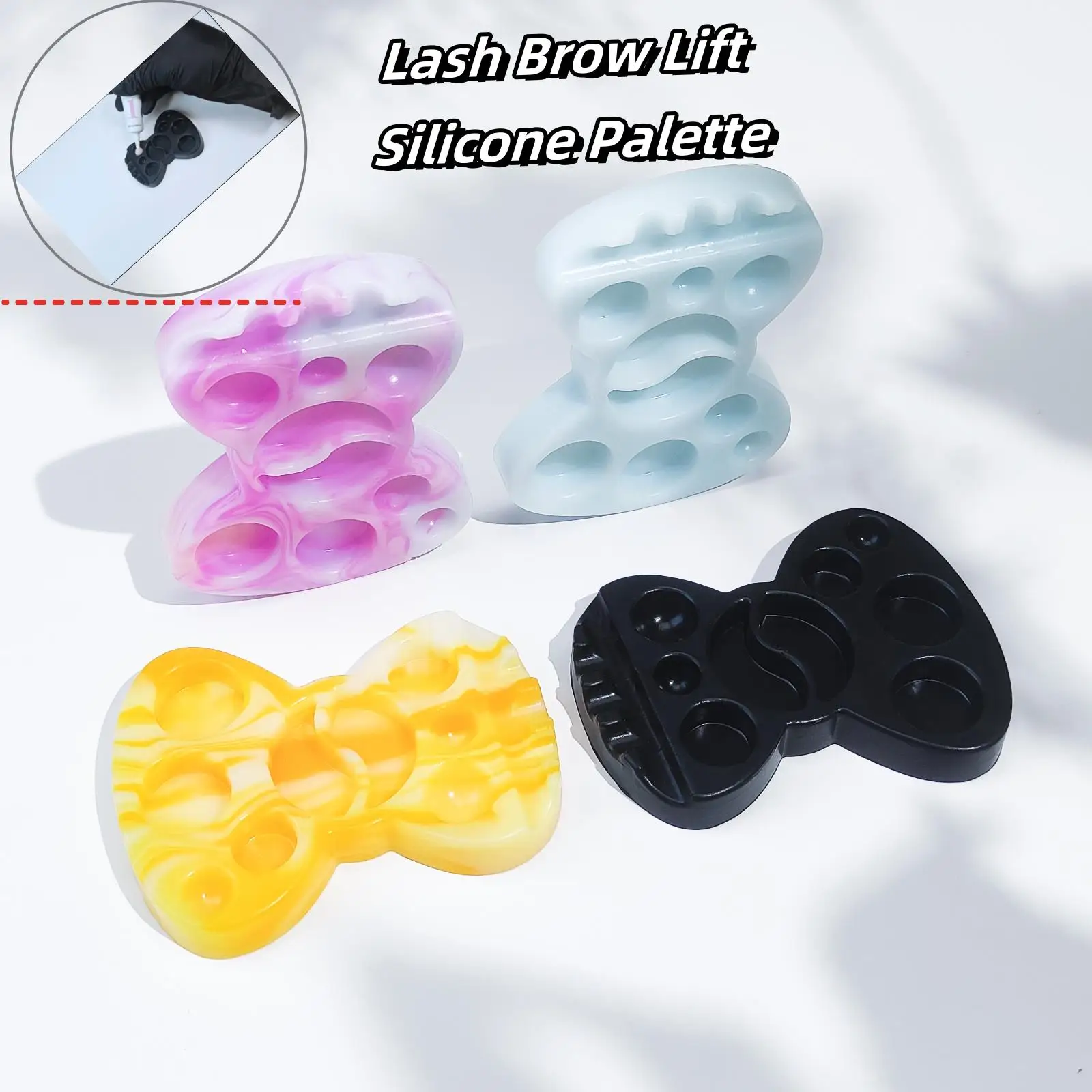 Lomansa Palette en silicone 1 pièce, plateau 9 fonctions pour rehaussement et teinture de cils, lamination des sourcils, patchs pour permanente de cils, outil de peinture_voghion.com