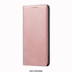 Premium Magnetic Leather Flip Wallet Case - Elegant Holster Cover with Card Slots for Galaxy Xcover 5s (XNWQC Pink)