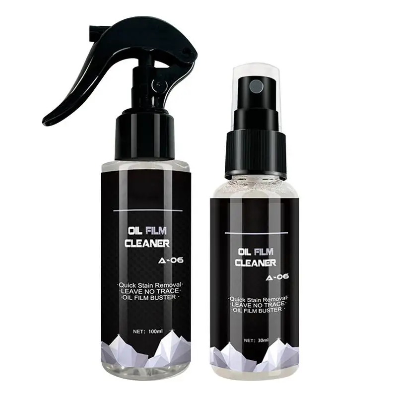 Car Glass Oil Film Remover Glass Grease Water Stain Cleaner Windshield Polisher Car Detailing Clear Vision Household Spray