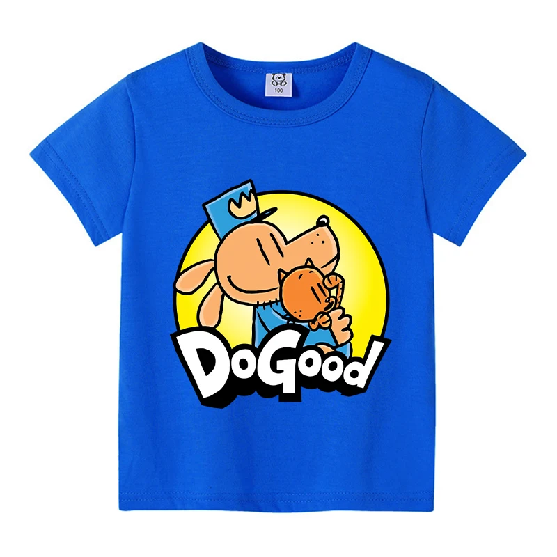 New Dog Man Kids T-shirts Cute Cartoon Figure Graphic T-shirt Kawaii Baby Boys Casuals Short Sleeves Tops 2025 Children clothes 2