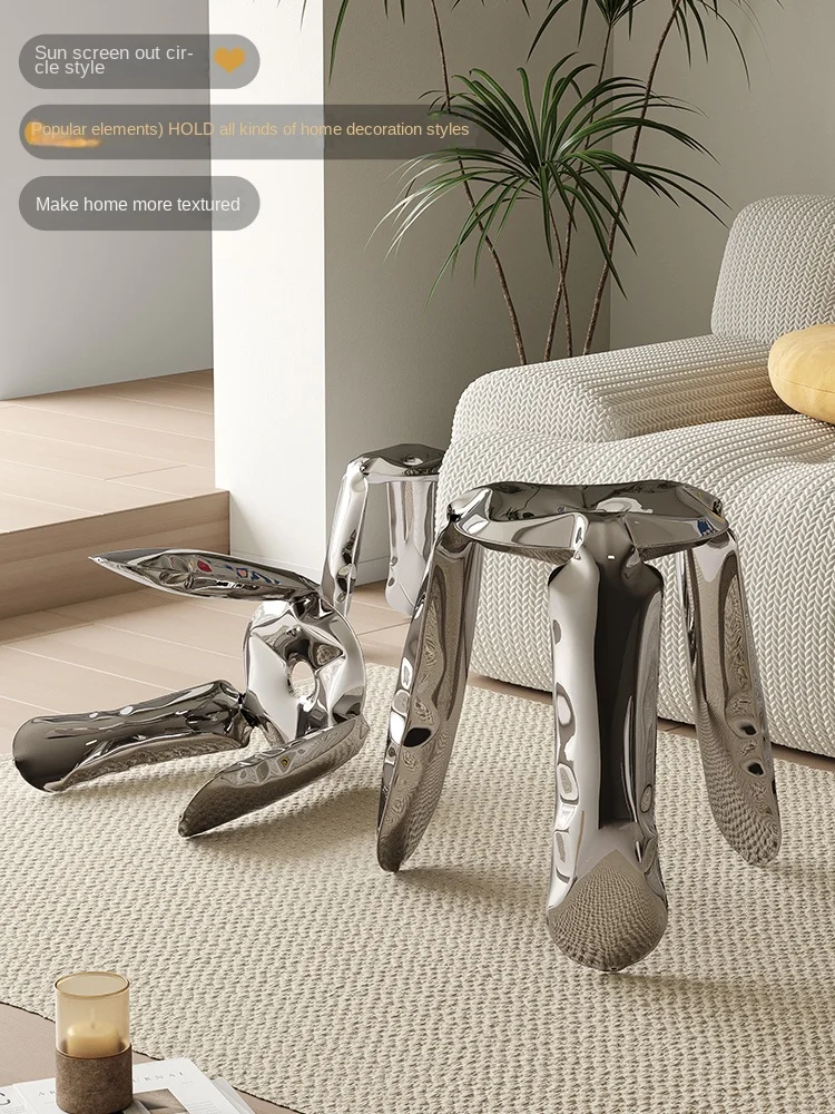 

Xl Balloon Stool Designer Living Room Stool Metal Inflatable Stainless Steel Low Stool Household
