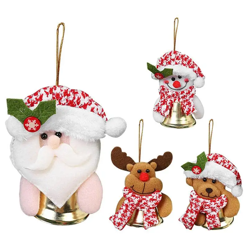 

Christmas Doll Bell Pendant Snowman Santa Claus Elk Bell Doll Christmas Tree Hanging Pendants Kids Toys New Year Decoration