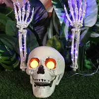 Light Up Skeleton Hands Solar Pathway Lights Solar Halloween Skeleton Arms Stakes Sound Effect Garden Stake Lights Halloween 2
