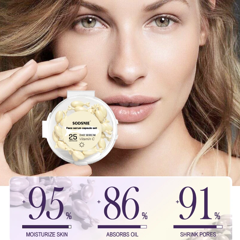 Anti Wrinkle Facial Serum Retinol Vitamin C Capsules Essence Anti-Wrinkle Firming Whitening Skin Care 50 Capsules 5