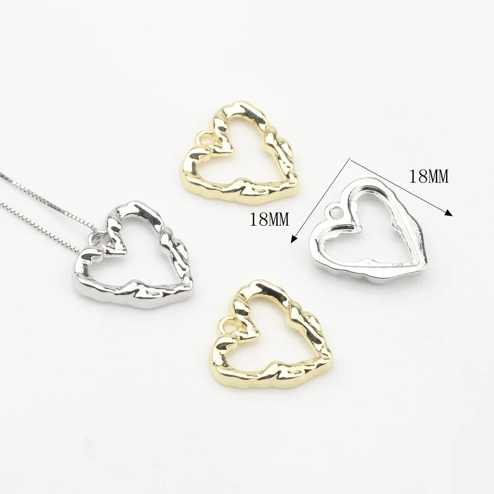 

Korean Version Of Alloy Accessories Hollow Heart-Shaped Border Hand-Made Pendant Accessories DIY Earrings Necklace Materials