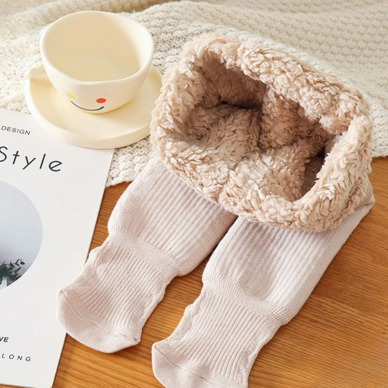

Children Girls Plush Warm Leggings Solid Color High Elasticity Pantyhose Baby Pantyhose Autumn Winter Thicken Kids Stockings