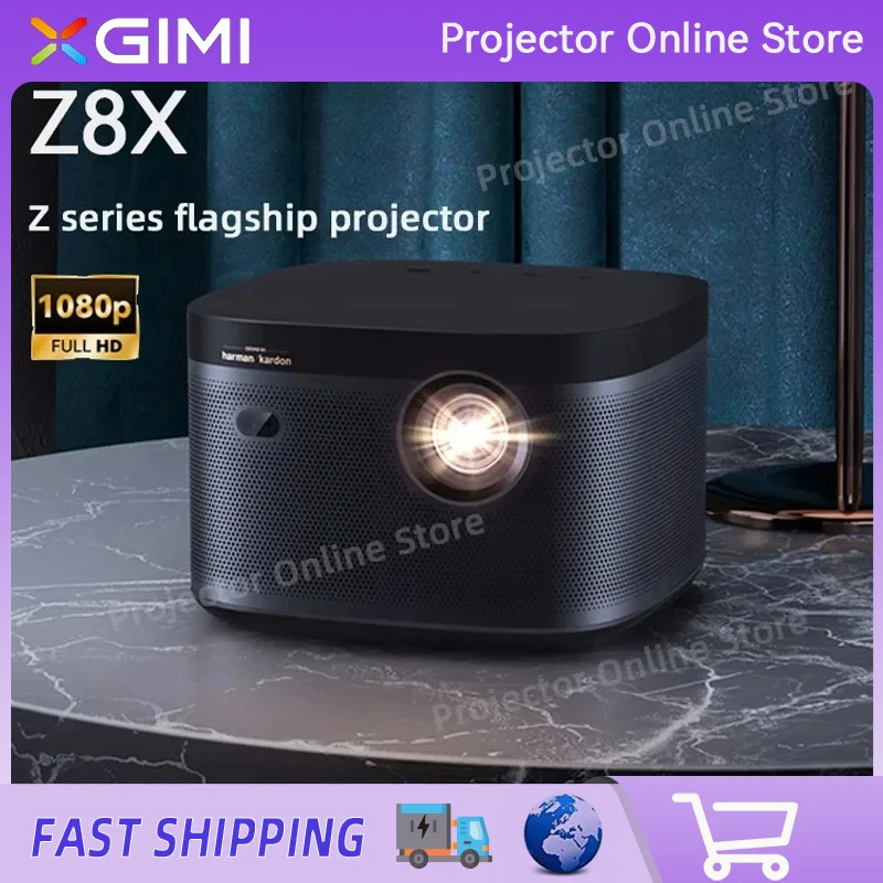 XGIMI Z8X 1080p FHD 프로젝터, 3D 와이파이, 4K 지원 영화 1300, Ansi Harman/Kardon 스피커, 스마트 TV 홈 시어터, 신제품