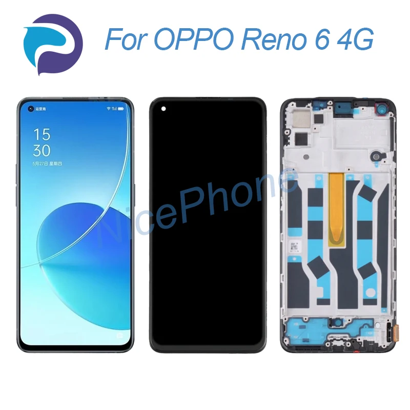 

ЖК-экран для OPPO Reno 6 4G + сенсорный дигитайзер дисплей 2400*1080 CPH2235 Reno 6 4G ЖК-экран дисплей