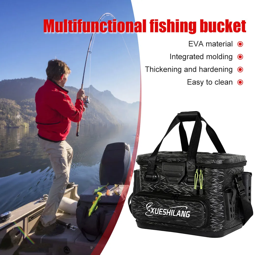 43L/30L Fishing Bucket Bag EVA Live Fish Container Portable Live Fish Lures  Water Tank Fishing Outdoor Fishing Tackle Accessorie