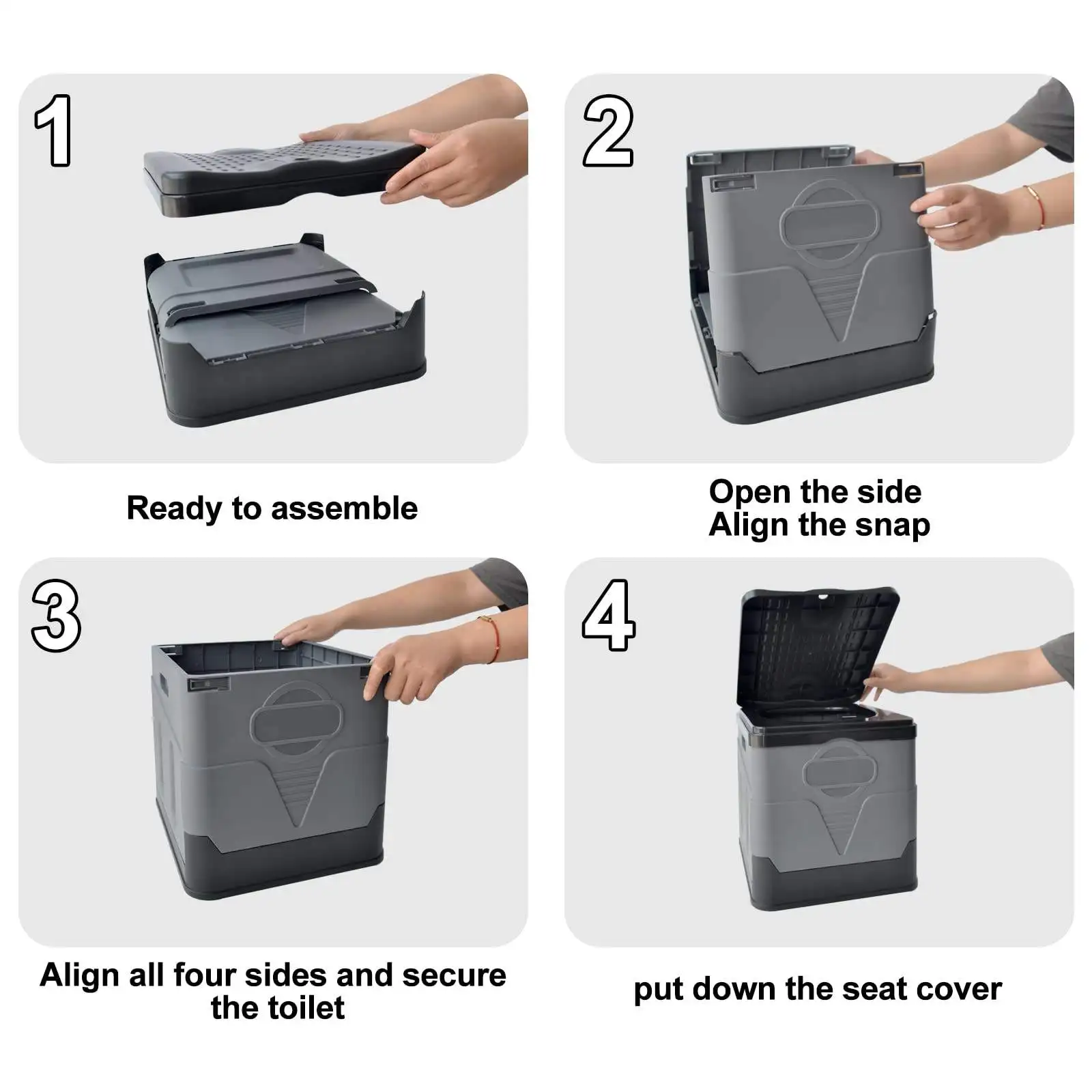 Folding Toilet Portable Outdoor Camping For Adults Kids Cover Design