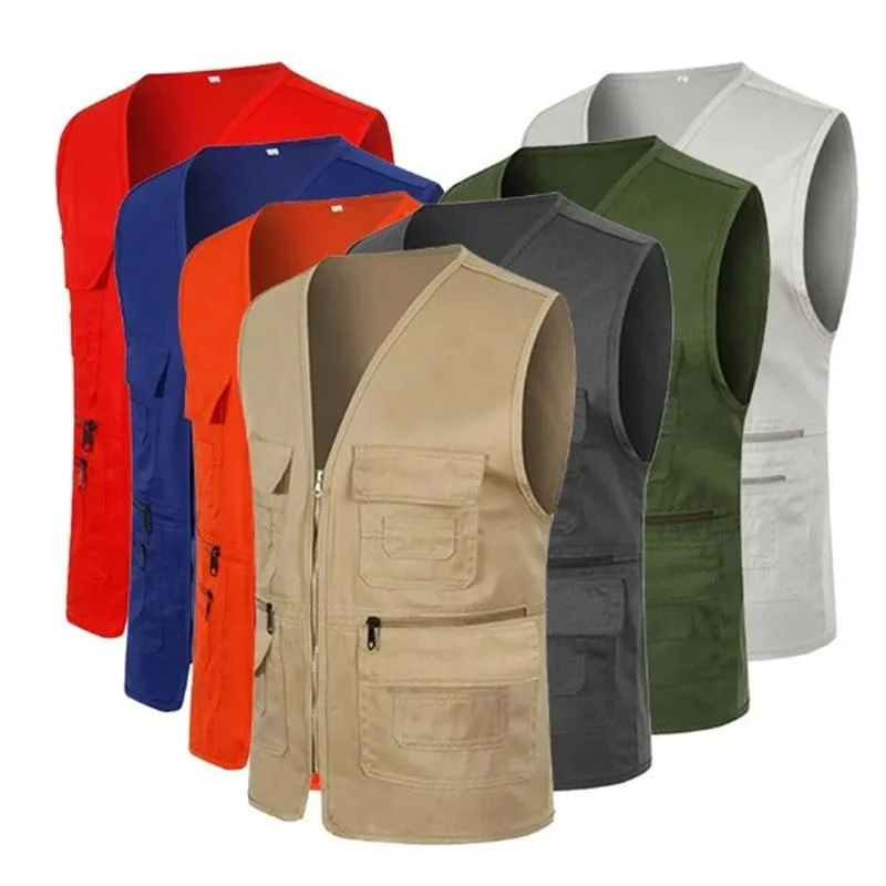 

Men's Cargo Vest Summer Outdoor Safari Fishing Hiking Travel Vest with Multi-Pockets Male Clothing