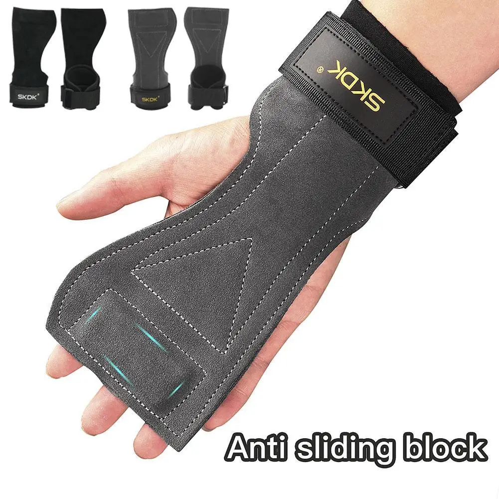 2Pcs Gym Gloves Fitness Hand Palm Protection Equipment Anti Slip And Wear-resistant Wrist Protection Hard Pull Grip Strength Ban