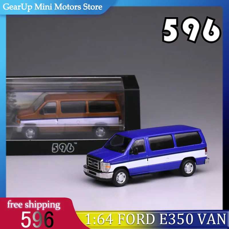 596 1:64 Ford E350 Van Alloy Diecast Model - Hardcover Rear Door