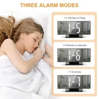 USB Powered  Digital Alarm Clock 180° Arm Projection Alarm Clock Time Temperature Snooze Table Clock 12/24H Projector LED Clock 4