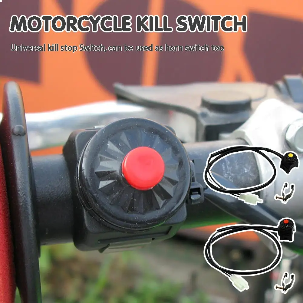 

Motorcycle Kill Switch Red Push Button Horn Starter Dirt Bike ATV UTV Dual Sport For 22mm Handlebar Mounted Bars Universal L8W5