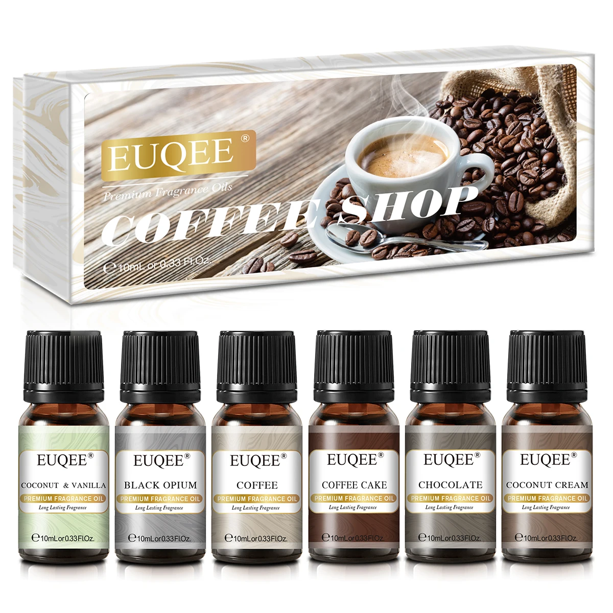 EUQEE 10ML Luxury Men's Fragrance Oil - Leather, Forest Pine, Coffee Cake, Cedarwood, Bay Rum Aroma