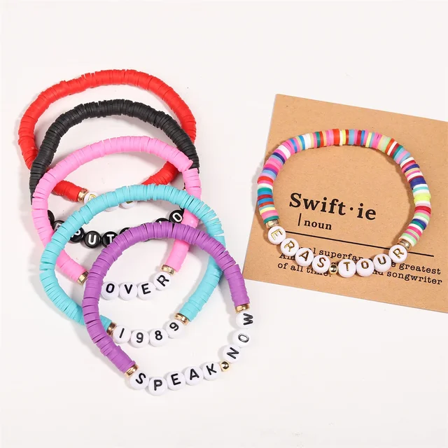 16pcs Taylor swift Music Fans Inspired Friendship Bracelets Set Accessories  for Women Fearless Folklore Midnights Red Lover - AliExpress