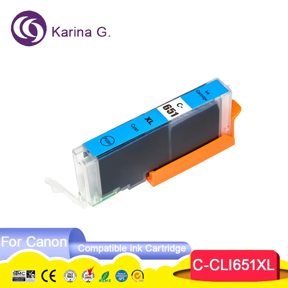 PGI650 650 651 XL 650XL CLI-651XL 651XL Premium Compatible Color Inkjet Ink Cart