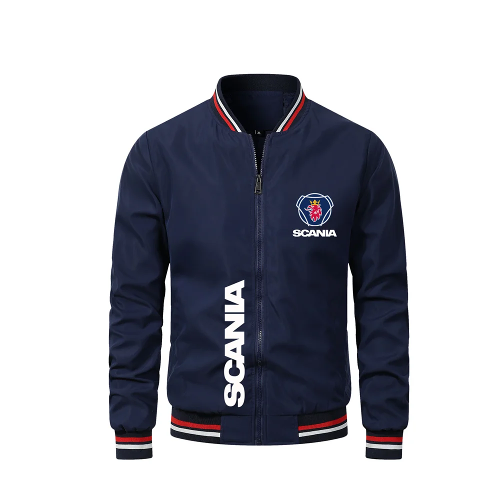Fashion New Men's Baseball Jacket Outdoor Sports Men's Jacket Men's Biker Jacket Bomber Pilot Jacket Round Neck Threaded Jacket
