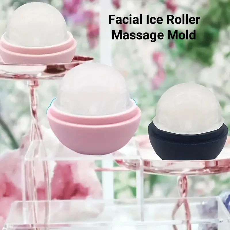 Silicone Round Ball Ice Massage Roller Mold Facial Ice Clean Rolling Mold Body Relaxing Ice Massager Handheld Mould Massage Tool