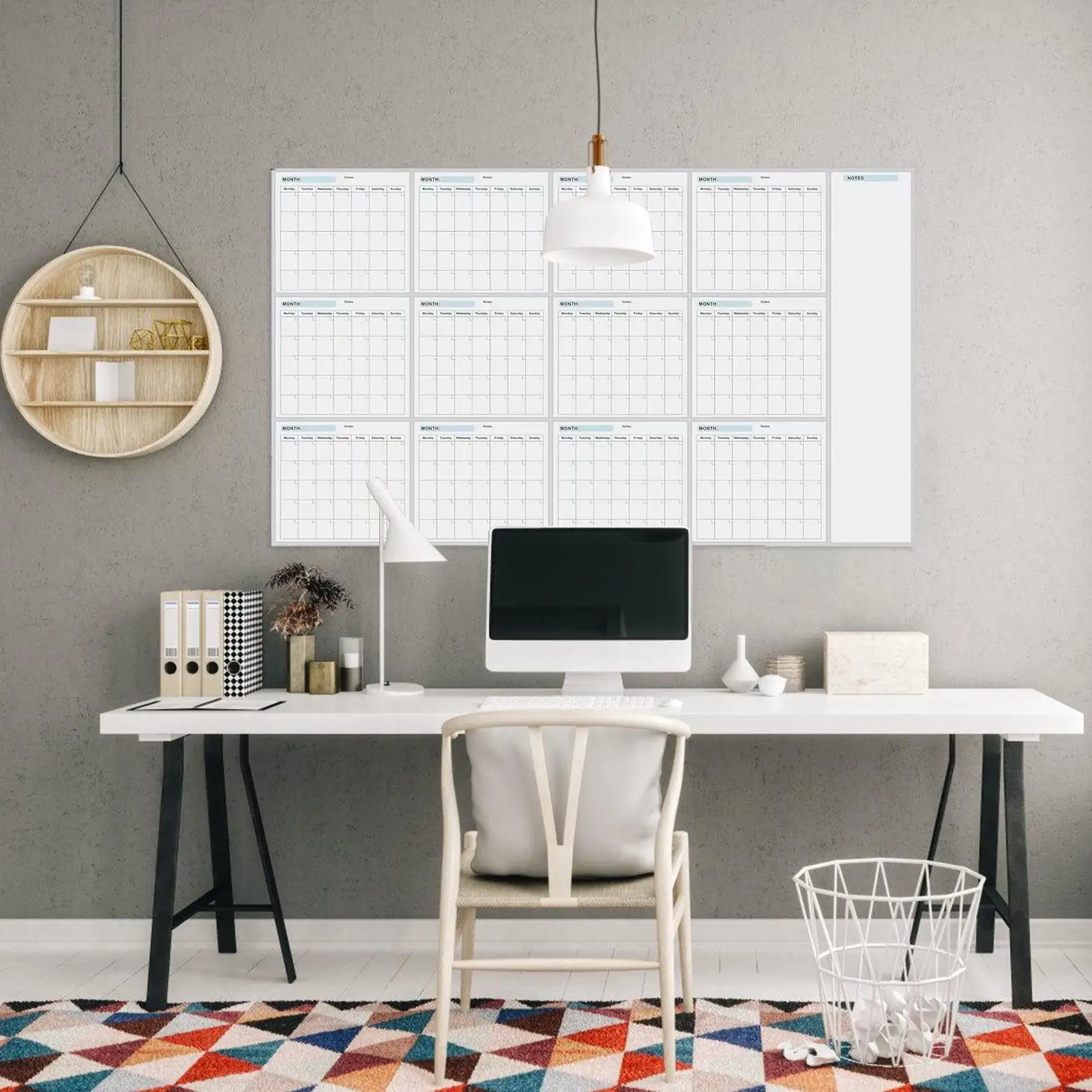 Calendario Planner Annuale Cancellabile, Grande Calendario da Parete Cancellabile, Calendario Gigante da Parete Cancellabile per Liste delle Cose da Fare e Appuntamenti - immagine 3