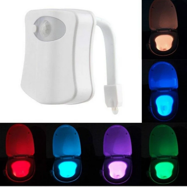 Yiwula Body Sensing Automatic LED Motion Sensor Night Lamp Toilet Bowl Bathroom Light, As Shown