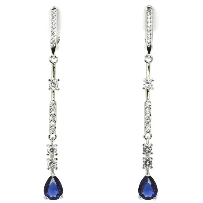 4g 925 SOLID STERLING SILVER Earrings Red Ruby Smoky Topaz Tanzanite Violet Topaz Violet Tanzanite White CZ Woman's Present