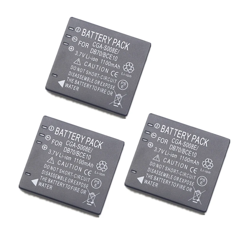 CGA-S008 Batteria per fotocamera o caricatore USB per Panasonic DMW-BCE10 Lumix DMC-FS3 FS5 FS20 FX30 FX33 FX35 FX36 FX37 FX38 FX55 FX500  44